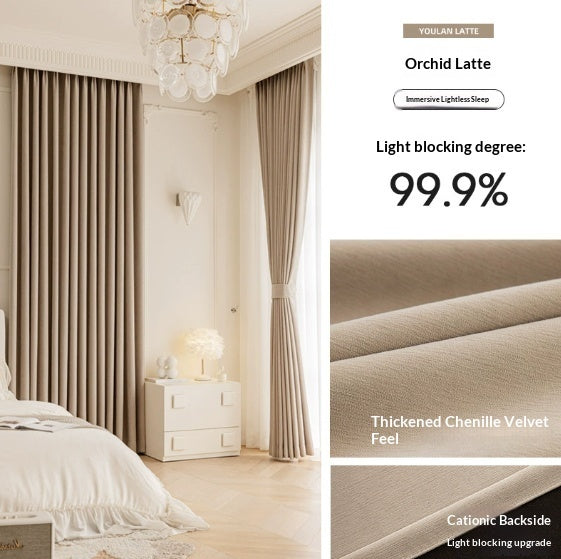 Master Blinds Curtains Chenille French-Style Luxe-Looking Home Decor Light Luxury Modern Authentic Extra-Thick