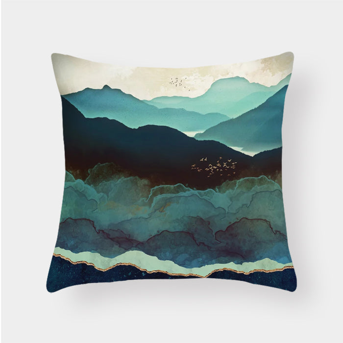 Landscape cushion pillow lumbar cushion cover
