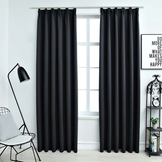 blackout curtains with hooks, 2 pieces.   blackout curtains