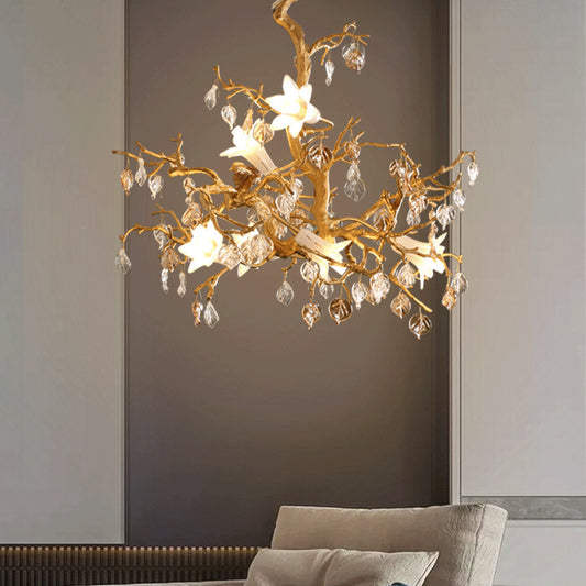Copper Branch Chandelier Creative Crystal Chandelier