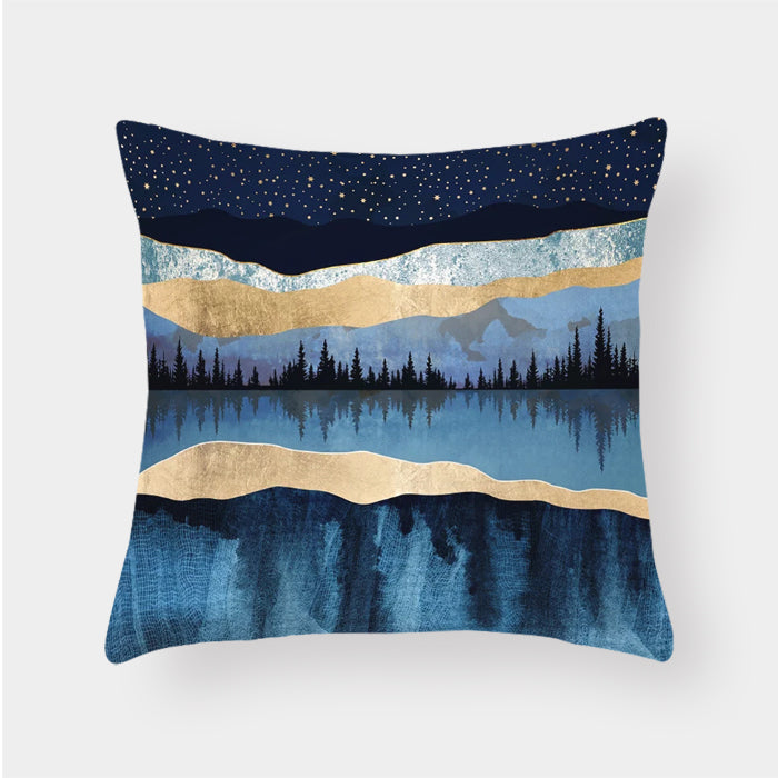 Landscape cushion pillow lumbar cushion cover