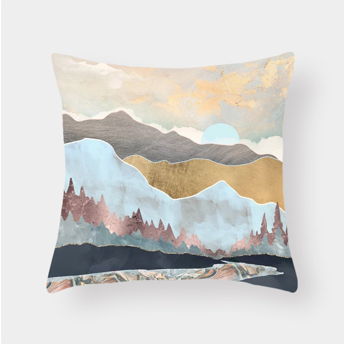Landscape cushion pillow lumbar cushion cover