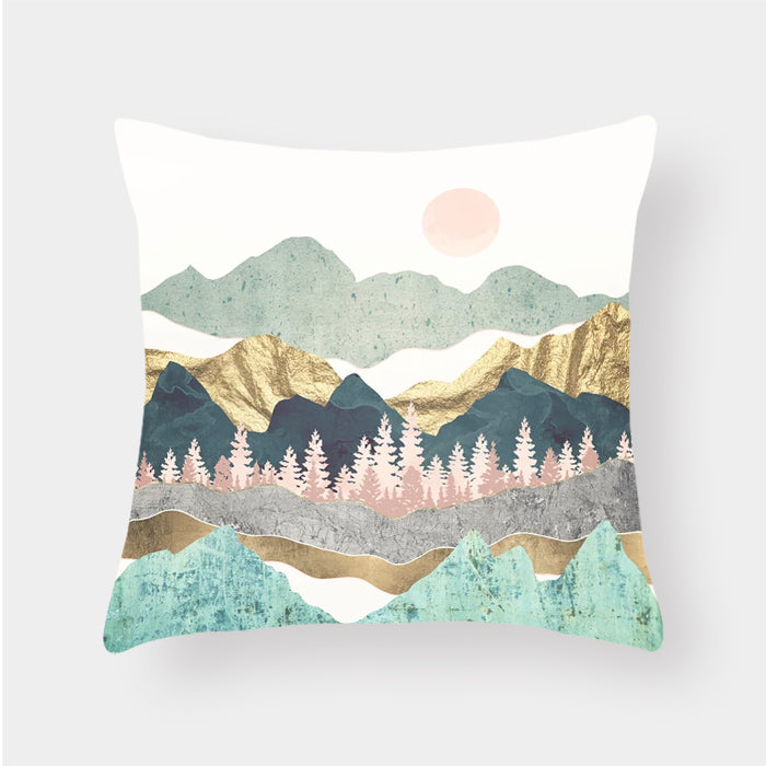 Landscape cushion pillow lumbar cushion cover