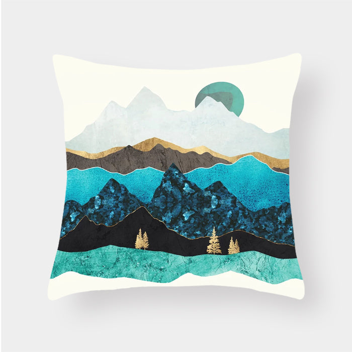 Landscape cushion pillow lumbar cushion cover