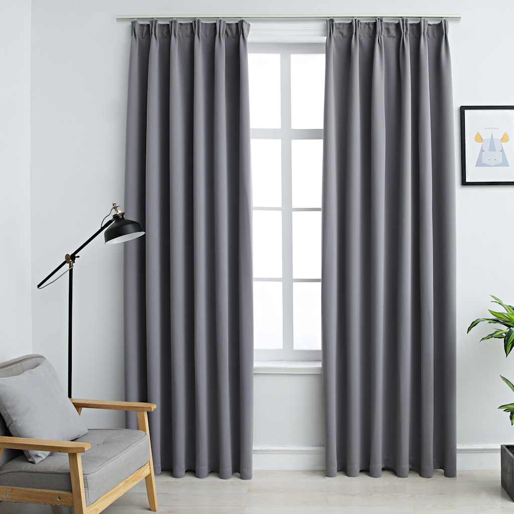 blackout curtains with hooks, 2 pieces.   blackout curtains