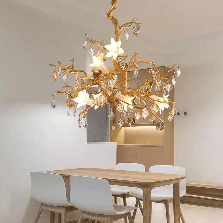 Copper Branch Chandelier Creative Crystal Chandelier