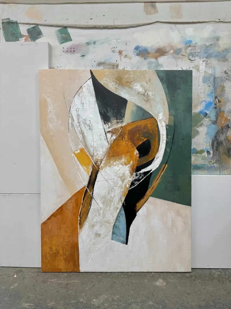 Abstract Handmade Oil Painting Wabi Sabi Textured Hand Painted Painting Wall Art Minimalist Canvas For Home Decor No Frame